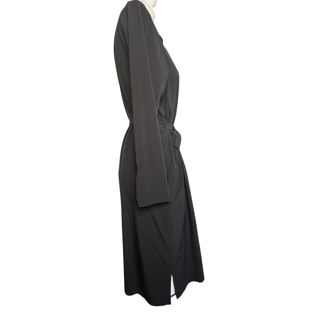 Athleta Urbanite Dress Sz M Black #846038 Travel Casual Comfort Work Momcore Tie - Picture 5 of 16